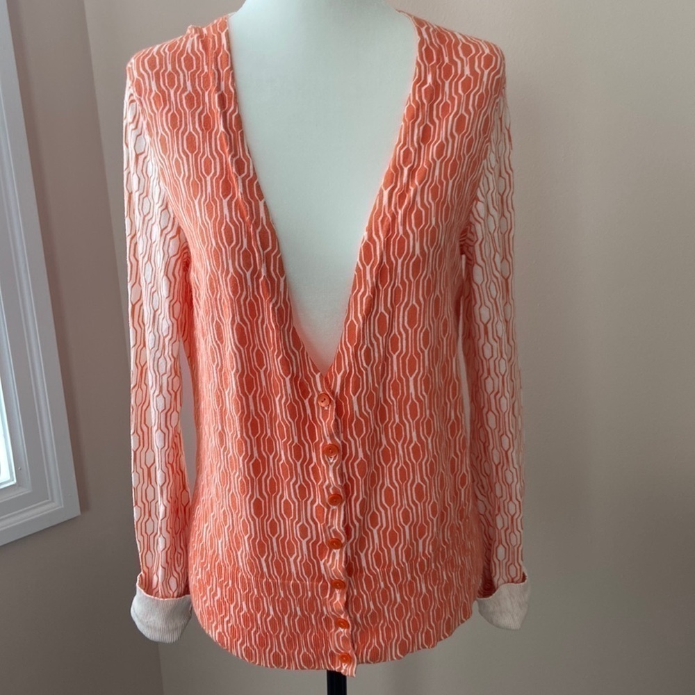 𝅺ANN Taylor l Orange Printed Cardigan